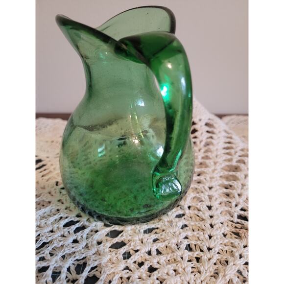 vintage mid-century modern hand blown glass pitcher - Picture 6 of 7